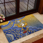 Personalized West Coast Eagles Football Mascot Rubber Doormat Aboriginal Dot Art Style Vibrant Indigenous Pattern Design