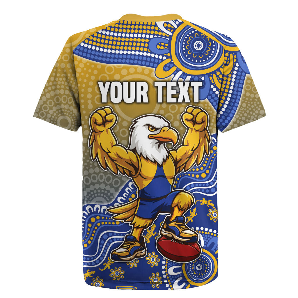 Personalized West Coast Eagles Football Mascot Rugby Jersey Aboriginal Dot Art Style Vibrant Indigenous Pattern Design