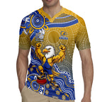 Personalized West Coast Eagles Football Mascot Rugby Jersey Aboriginal Dot Art Style Vibrant Indigenous Pattern Design