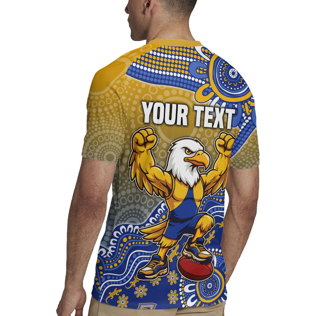 Personalized West Coast Eagles Football Mascot Rugby Jersey Aboriginal Dot Art Style Vibrant Indigenous Pattern Design