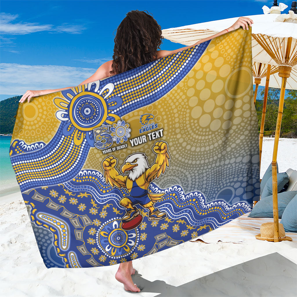 Personalized West Coast Eagles Football Mascot Sarong Aboriginal Dot Art Style Vibrant Indigenous Pattern Design