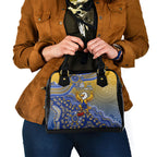 Personalized West Coast Eagles Football Mascot Shoulder Handbag Aboriginal Dot Art Style Vibrant Indigenous Pattern Design