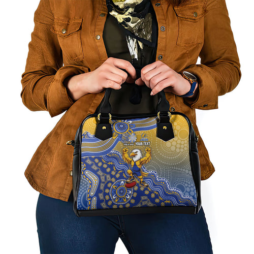Personalized West Coast Eagles Football Mascot Shoulder Handbag Aboriginal Dot Art Style Vibrant Indigenous Pattern Design