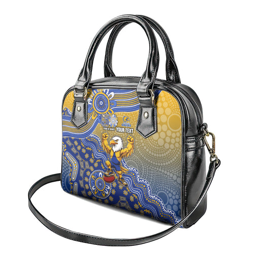 Personalized West Coast Eagles Football Mascot Shoulder Handbag Aboriginal Dot Art Style Vibrant Indigenous Pattern Design