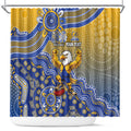 Personalized West Coast Eagles Football Mascot Shower Curtain Aboriginal Dot Art Style Vibrant Indigenous Pattern Design