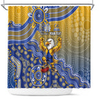 Personalized West Coast Eagles Football Mascot Shower Curtain Aboriginal Dot Art Style Vibrant Indigenous Pattern Design