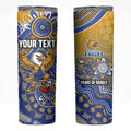 Personalized West Coast Eagles Football Mascot Skinny Tumbler Aboriginal Dot Art Style Vibrant Indigenous Pattern Design