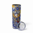 Personalized West Coast Eagles Football Mascot Skinny Tumbler Aboriginal Dot Art Style Vibrant Indigenous Pattern Design