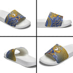 Personalized West Coast Eagles Football Mascot Slide Sandals Aboriginal Dot Art Style Vibrant Indigenous Pattern Design