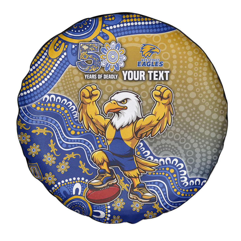 Personalized West Coast Eagles Football Mascot Spare Tire Cover Aboriginal Dot Art Style Vibrant Indigenous Pattern Design