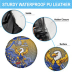 Personalized West Coast Eagles Football Mascot Spare Tire Cover Aboriginal Dot Art Style Vibrant Indigenous Pattern Design