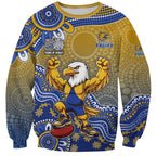 Personalized West Coast Eagles Football Mascot Sweatshirt Aboriginal Dot Art Style Vibrant Indigenous Pattern Design
