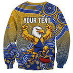Personalized West Coast Eagles Football Mascot Sweatshirt Aboriginal Dot Art Style Vibrant Indigenous Pattern Design
