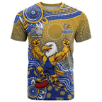 Personalized West Coast Eagles Football Mascot T Shirt Aboriginal Dot Art Style Vibrant Indigenous Pattern Design