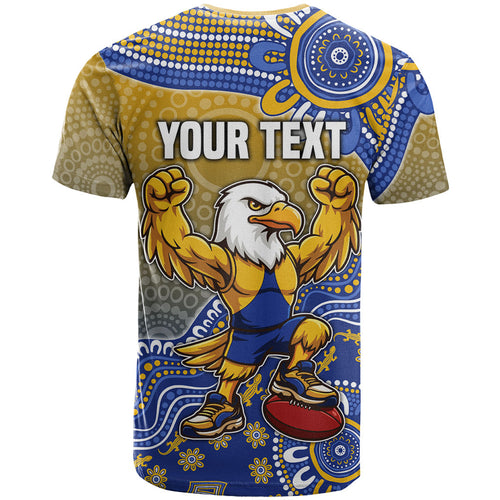 Personalized West Coast Eagles Football Mascot T Shirt Aboriginal Dot Art Style Vibrant Indigenous Pattern Design