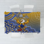 Personalized West Coast Eagles Football Mascot Tablecloth Aboriginal Dot Art Style Vibrant Indigenous Pattern Design