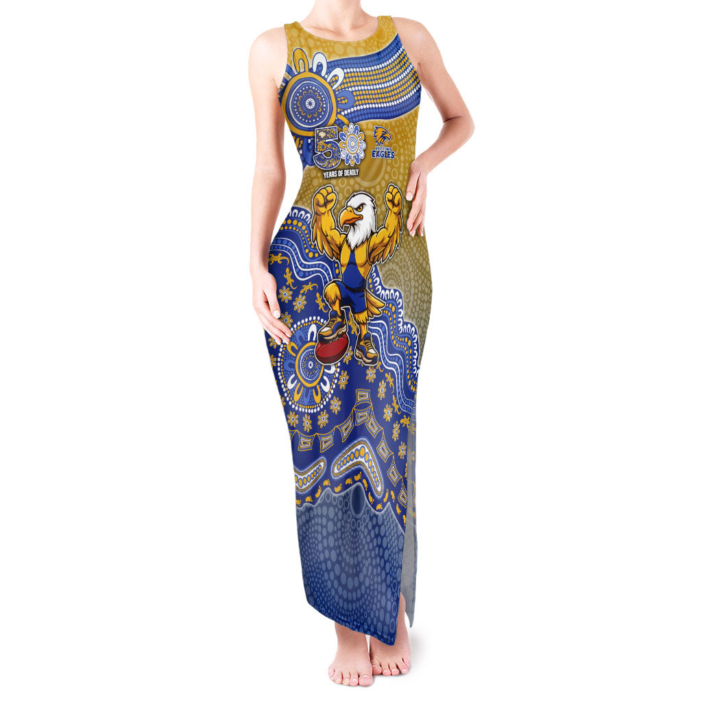 Personalized West Coast Eagles Football Mascot Tank Maxi Dress Aboriginal Dot Art Style Vibrant Indigenous Pattern Design
