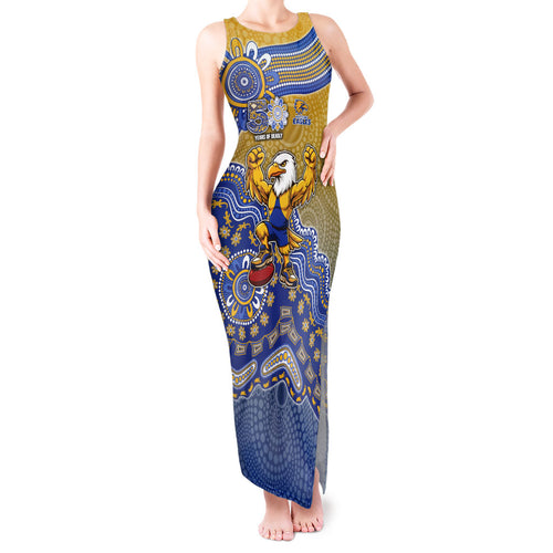 Personalized West Coast Eagles Football Mascot Tank Maxi Dress Aboriginal Dot Art Style Vibrant Indigenous Pattern Design
