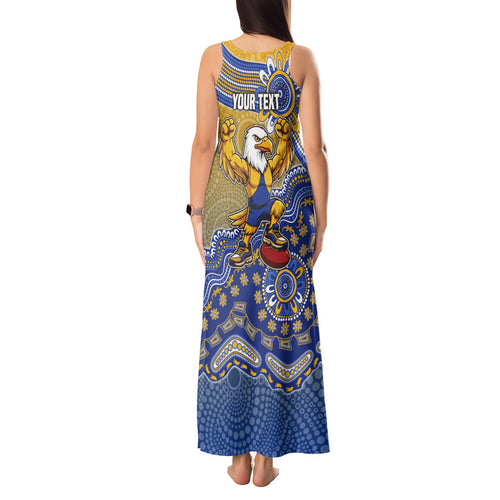 Personalized West Coast Eagles Football Mascot Tank Maxi Dress Aboriginal Dot Art Style Vibrant Indigenous Pattern Design