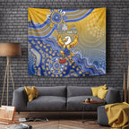 Personalized West Coast Eagles Football Mascot Tapestry Aboriginal Dot Art Style Vibrant Indigenous Pattern Design