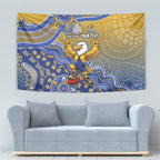 Personalized West Coast Eagles Football Mascot Tapestry Aboriginal Dot Art Style Vibrant Indigenous Pattern Design