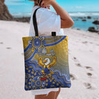 Personalized West Coast Eagles Football Mascot Tote Bag Aboriginal Dot Art Style Vibrant Indigenous Pattern Design