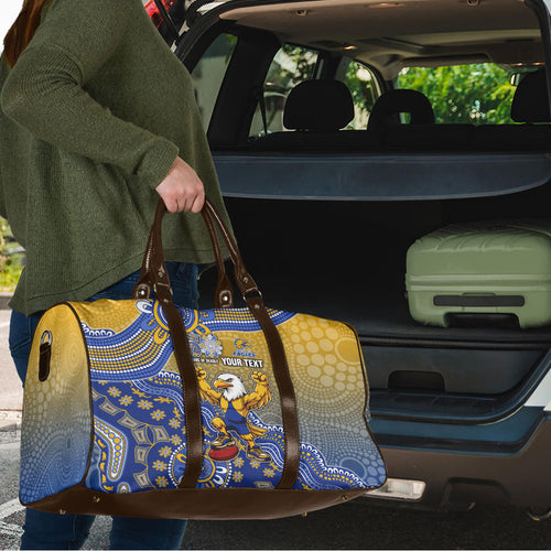 Personalized West Coast Eagles Football Mascot Travel Bag Aboriginal Dot Art Style Vibrant Indigenous Pattern Design