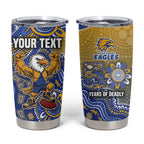 Personalized West Coast Eagles Football Mascot Tumbler Cup Aboriginal Dot Art Style Vibrant Indigenous Pattern Design