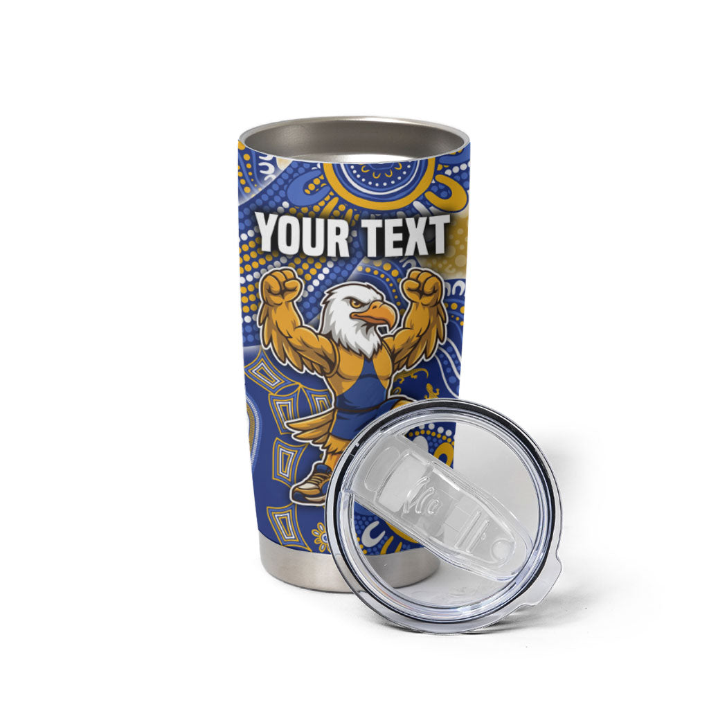 Personalized West Coast Eagles Football Mascot Tumbler Cup Aboriginal Dot Art Style Vibrant Indigenous Pattern Design