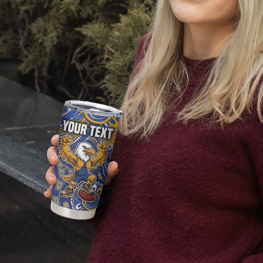 Personalized West Coast Eagles Football Mascot Tumbler Cup Aboriginal Dot Art Style Vibrant Indigenous Pattern Design