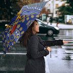 Personalized West Coast Eagles Football Mascot Umbrella Aboriginal Dot Art Style Vibrant Indigenous Pattern Design