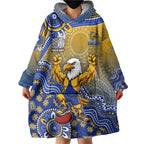 Personalized West Coast Eagles Football Mascot Wearable Blanket Hoodie Aboriginal Dot Art Style Vibrant Indigenous Pattern Design