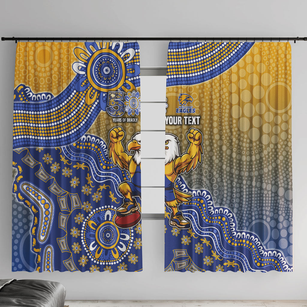 Personalized West Coast Eagles Football Mascot Window Curtain Aboriginal Dot Art Style Vibrant Indigenous Pattern Design