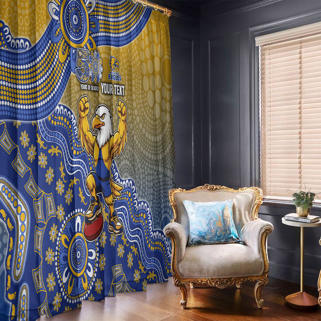 Personalized West Coast Eagles Football Mascot Window Curtain Aboriginal Dot Art Style Vibrant Indigenous Pattern Design