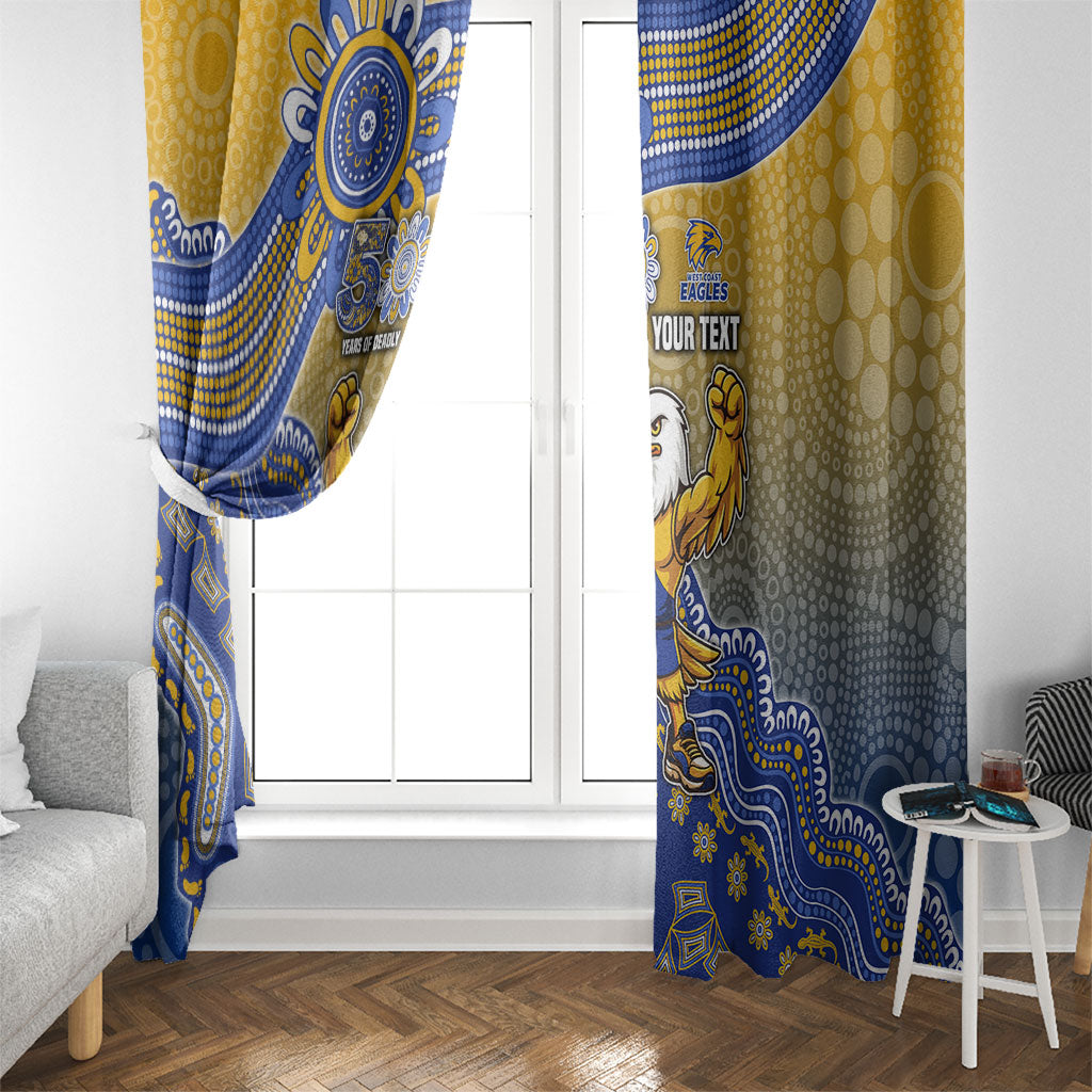 Personalized West Coast Eagles Football Mascot Window Curtain Aboriginal Dot Art Style Vibrant Indigenous Pattern Design