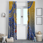 Personalized West Coast Eagles Football Mascot Window Curtain Aboriginal Dot Art Style Vibrant Indigenous Pattern Design