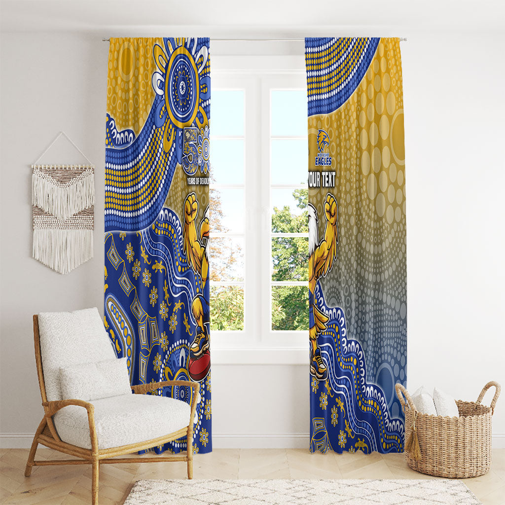 Personalized West Coast Eagles Football Mascot Window Curtain Aboriginal Dot Art Style Vibrant Indigenous Pattern Design