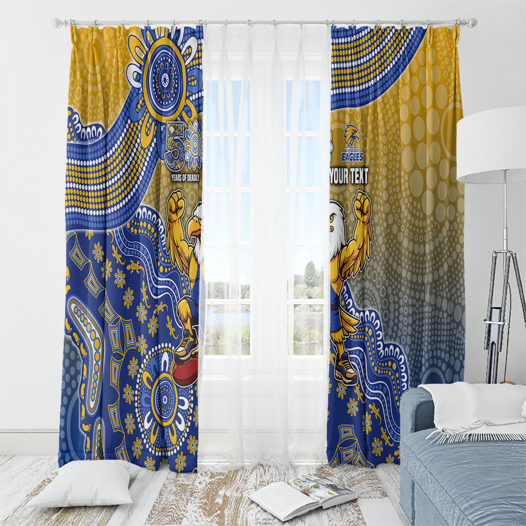 Personalized West Coast Eagles Football Mascot Window Curtain Aboriginal Dot Art Style Vibrant Indigenous Pattern Design