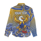 Personalized West Coast Eagles Football Mascot Women Casual Shirt Aboriginal Dot Art Style Vibrant Indigenous Pattern Design