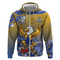Personalized West Coast Eagles Football Mascot Zip Hoodie Aboriginal Dot Art Style Vibrant Indigenous Pattern Design