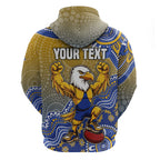 Personalized West Coast Eagles Football Mascot Zip Hoodie Aboriginal Dot Art Style Vibrant Indigenous Pattern Design