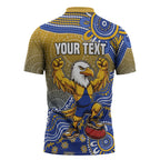 Personalized West Coast Eagles Football Mascot Zipper Polo Shirt Aboriginal Dot Art Style Vibrant Indigenous Pattern Design