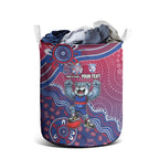 Personalized Western Bulldogs Football Mascot Laundry Basket Aboriginal Dot Art Style Vibrant Indigenous Pattern Design