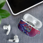 Personalized Western Bulldogs Football Mascot AirPods Case Aboriginal Dot Art Style Vibrant Indigenous Pattern Design