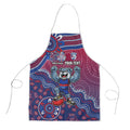 Personalized Western Bulldogs Football Mascot Apron Aboriginal Dot Art Style Vibrant Indigenous Pattern Design