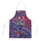 Personalized Western Bulldogs Football Mascot Apron Aboriginal Dot Art Style Vibrant Indigenous Pattern Design