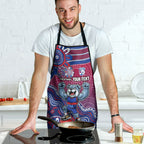 Personalized Western Bulldogs Football Mascot Apron Aboriginal Dot Art Style Vibrant Indigenous Pattern Design