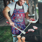 Personalized Western Bulldogs Football Mascot Apron Aboriginal Dot Art Style Vibrant Indigenous Pattern Design