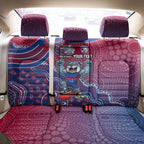 Personalized Western Bulldogs Football Mascot Back Car Seat Cover Aboriginal Dot Art Style Vibrant Indigenous Pattern Design