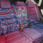 Personalized Western Bulldogs Football Mascot Back Car Seat Cover Aboriginal Dot Art Style Vibrant Indigenous Pattern Design
